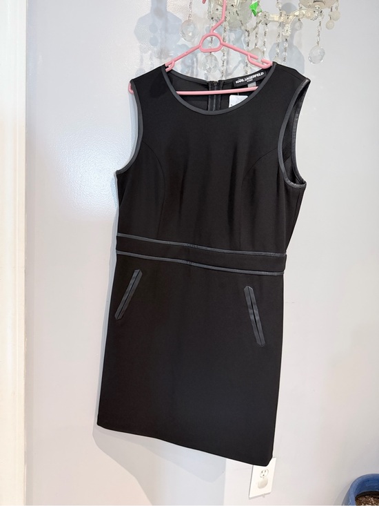 Karl Lagerfeld Dresses & Skirts - Karl Lagerfeld Black Sleeveless Sheath Dress with Trim